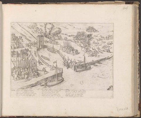 Battle at the lock of Vreeswijk, 1585, Frans Hogenberg, 1587 - c. 1591 Canvas Print