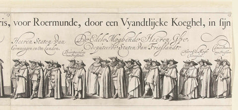 Part of the funeral procession of Ernst Casimir, Count of Nassau-Dietz in Leeuwarden (plate 15), 1633, J. Hermans, 1634 Canvas Print