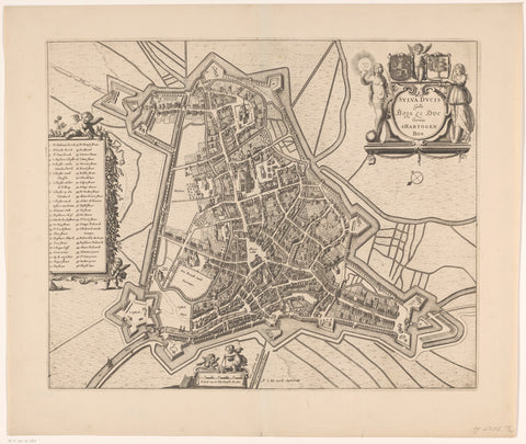 Map of 's-Hertogenbosch, anonymous, 1698 - 1728 Canvas Print