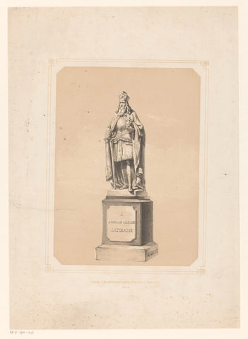 Statue of Charlemagne Emperor, anonymous, 1843 - 1899 Canvas Print