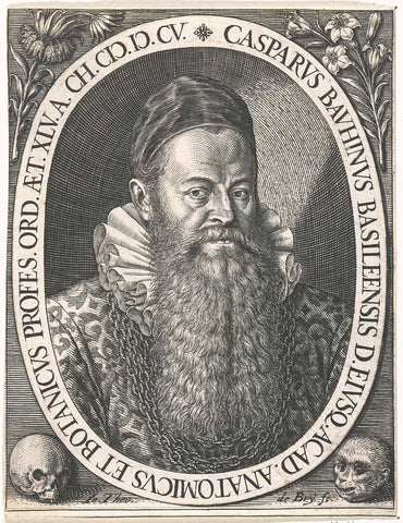 Portrait of Caspar Bauhin, Johann Theodor de Bry, 1605 Canvas Print