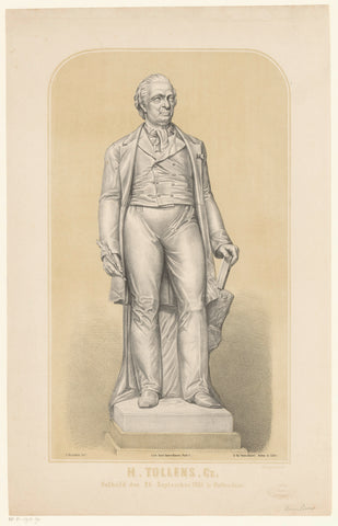 Statue of Hendrik Tollens, Sebastiaan Theodorus Voorn Boers, 1860 - 1893 Canvas Print