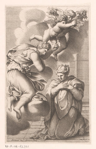 Annunciatie , Pierre Daret, 1646 Canvas Print