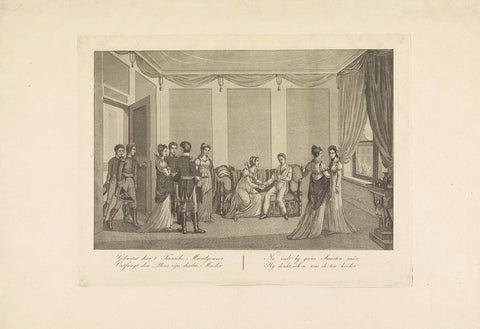 Visit of the Queen to the wounded Prince of Orange, 1815, anonymous, 1815 Canvas Print