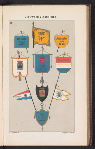 Banners of the guards of honour of Zeeuws-Vlaanderen, 1862, Jan Frederik Schütz, 1843 Canvas Print