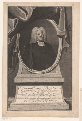 Portret van Christian Julius Bockelmann, Christian Fritzsch, 1735 - 1769 Canvas Print