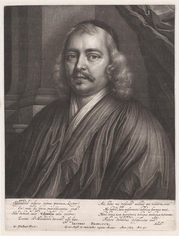 Portrait of Jacobus Heiblocq, Wallerant Vaillant, 1673 Canvas Print