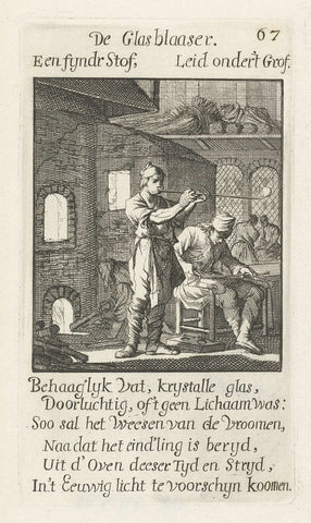 Glassblower, Jan Luyken, 1694 Canvas Print