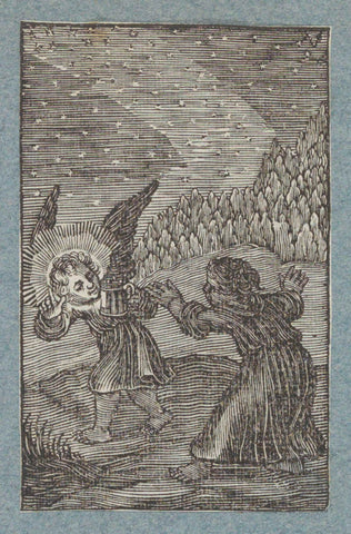 Angel with lantern shows child the way, Christopher of Sichem (II), 1628 Canvas Print