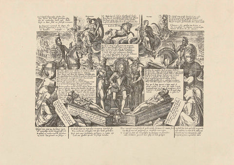 Reproduction of the print Nederland verlost van drie tirannen, 1578, Sons, & Stewart, G. Waterston, 1878 Canvas Print