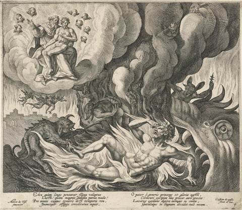 Lazarus in heaven and the rich man in hell, Crispijn van de Passe (I), 1589 - 1611 Canvas Print