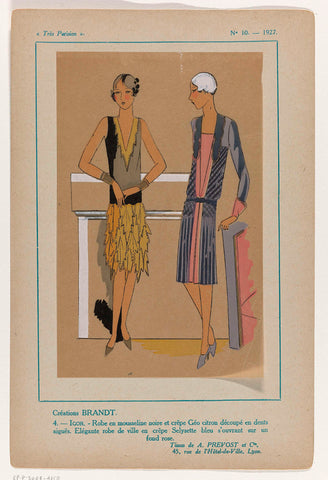 Très Parisien, 1927, No. 10 : -4: Créations BRANDT (...), anonymous, 1927 Canvas Print