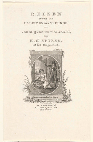 Title page for: K.H. Spiess 'Reizen door de Paleizen der Vreugde en Verblijven der Welvaart', 1805, Reinier Vinkeles (I), 1805 Canvas Print