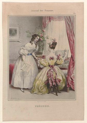 Journal des Femmes, 1832, No. 1: Prélude, anonymous, 1832 Canvas Print