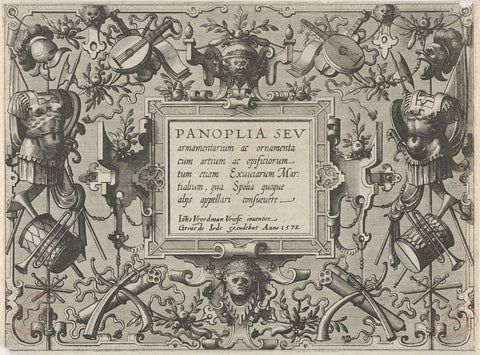 Title page with cartouche in a frame of roller work, Johannes or Lucas van Doetechum, 1572 Canvas Print