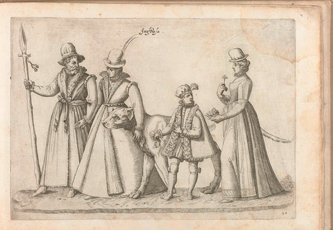 Two women, a man and a boy, dressed according to the English fashion of c. 1580, Bartolomeo Grassi, in or before 1585 Canvas Print