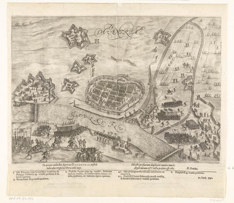 Siege and intake of Deventer, 1591, Pieter Bast (attributed to), 1600 - 1601 Canvas Print