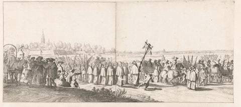 Exodus of the Spanish garrison from Breda (plates 1 and 2), 1637, anonymous, 1637 Canvas Print