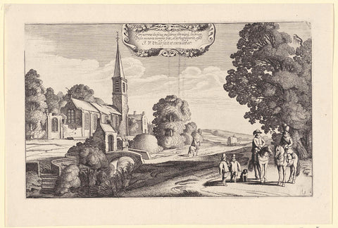 Landweg langs een kerk, Jan van de Velde (II), 1603 - 1641 Canvas Print