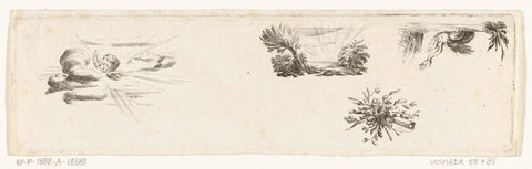 Sheet with four vignettes, Willem Bilderdijk, 1766 - 1785 Canvas Print