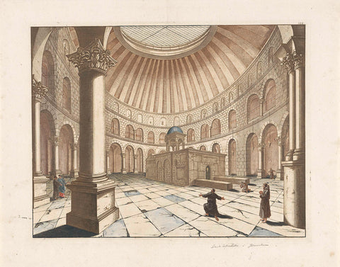 Church of the Holy Sepulchre in Jerusalem, Pieter Schenk (I) (possibly), 1698 - 1700 Canvas Print