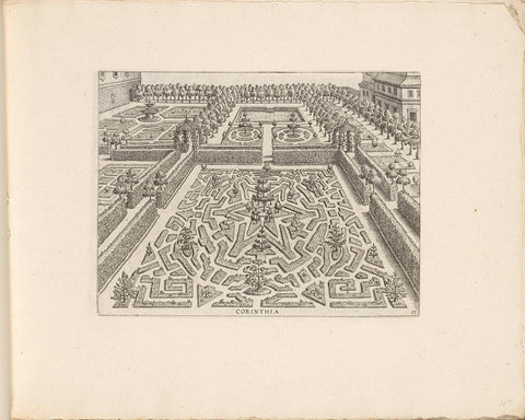 Garden with central first floor with a star-shaped compartment in the center, Hans Vredeman de Vries, c. 1635 - c. 1640 Canvas Print