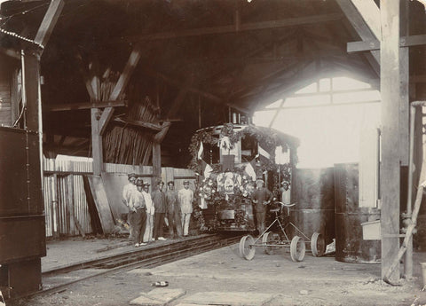 First train in Paramaribo, Eugen Klein (possibly), c. 1905 Canvas Print