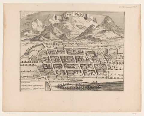 Map of Barcelonnette, anonymous, 1682 - 1697 Canvas Print