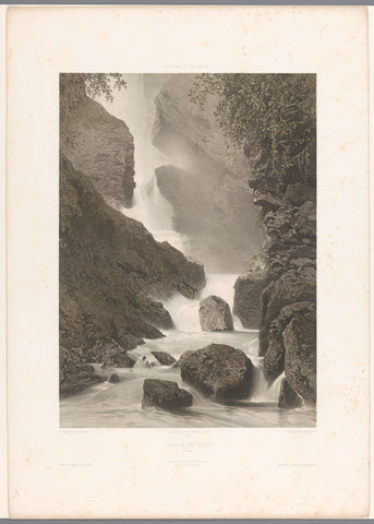 View of chède waterfall, Eugène Cicéri, 1859 Canvas Print