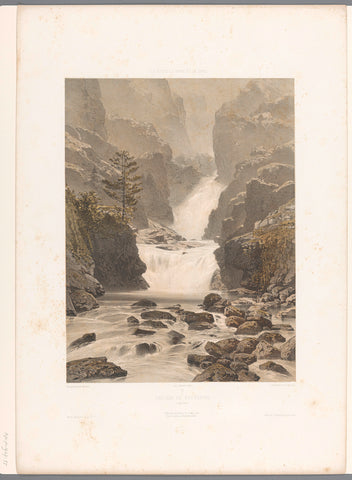 View of barberine waterfall near Vallorcine, Eugène Cicéri, 1859 Canvas Print