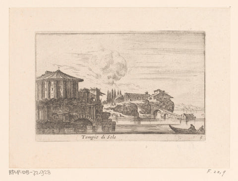 View of the ancient temple Tempio del Sole, Israel Silvestre, 1631 - 1657 Canvas Print