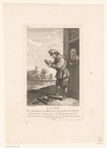 Sight, Jacques-Philippe Le Bas, 1736 Canvas Print