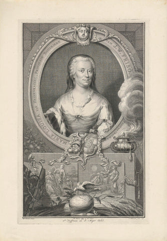 Portrait of Maria Louise, Princess of Orange-Nassau, Jacob Houbraken, 1751 Canvas Print