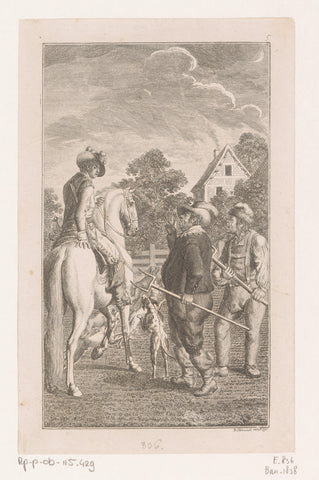 Frederick V in conflict with two peasants, Daniel Nikolaus Chodowiecki, 1796 Canvas Print