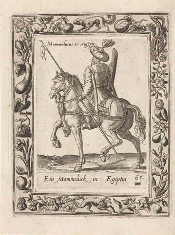 Mammeluk on horseback, Abraham de Bruyn (attributed to), 1577 Canvas Print