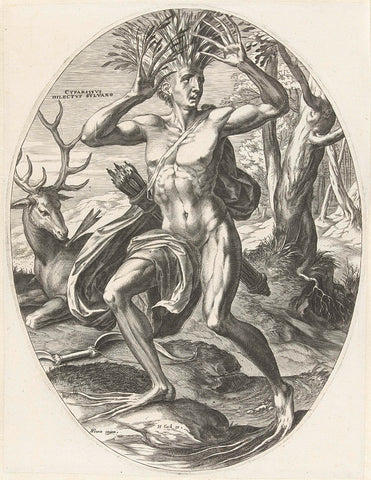 Cyparissus, Cornelis Cort, 1565 Canvas Print