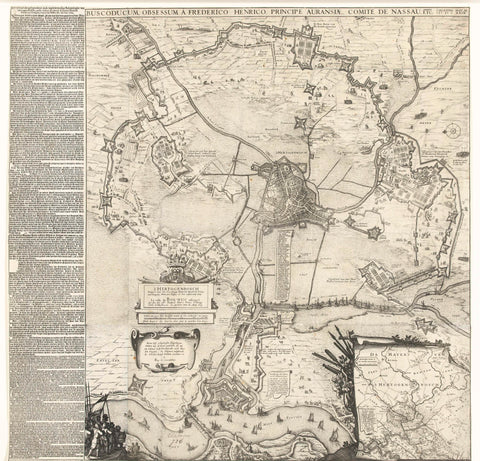 Large map of the siege of Den Bosch by Frederik Hendrik, 1629, Claes Jansz. Visscher (II) (workshop or), 1629 Canvas Print