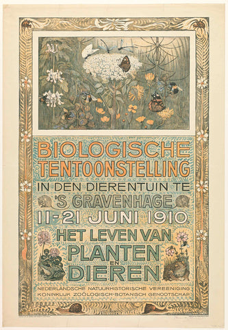 Poster of the Biologische Tentoonstelling (Biological Exhibition), Theo van Hoytema, 1910 Canvas Print