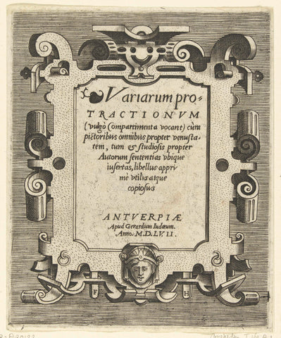 Title page: Variarum protractionum (...), Frans Huys, 1557 Canvas Print