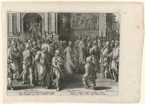 Christ is sent to Herod, Adriaen Collaert, 1585 - 1586 Canvas Print