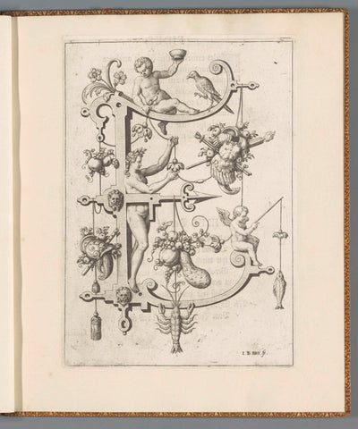 Letter E of Esau, Johann Theodor de Bry, 1595 Canvas Print