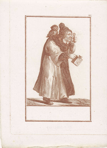 Standing monk with collection box, Jacob Gole (attributed to), 1724 Canvas Print