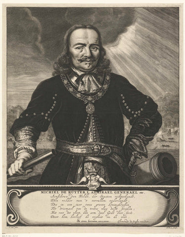 Portrait of Michiel Adriaansz. de Ruyter, Hendrik Bary, 1673- 1707 Canvas Print