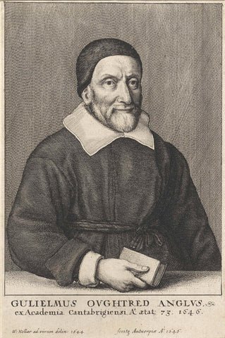 Portrait of William Oughtred, Wenceslaus Hollar, 1646 Canvas Print