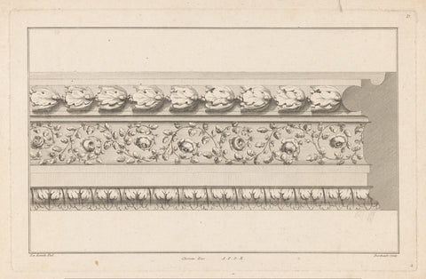 List of oak leaves and roses, Berthault, 1784 - 1785 Canvas Print