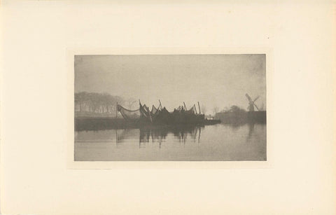 Uithangende visnetten, Peter Henry Emerson (attributed to), 1890 - 1895 Canvas Print