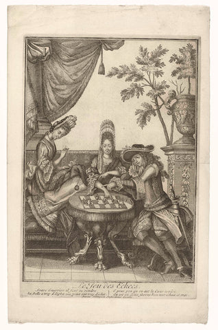 Le Jeu d'Echecs, Barent Velthuysen, c. 1680 Canvas Print