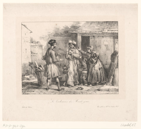 Shoemaker on the Morning After Shrove Tuesday, Nicolas Toussaint Charlet, 1824 Canvas Print