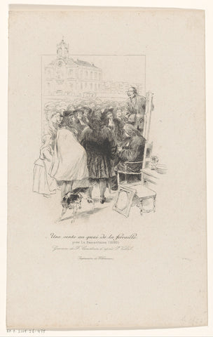 Auction at the Quai de la Ferraille in Paris, François Courboin, 1892 Canvas Print