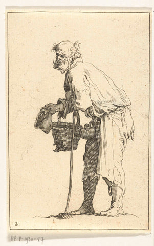 Old beggar, Frederick Bloemaert, after 1635 - 1669 Canvas Print